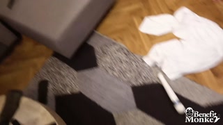 Liz Rainbow gags on a cock