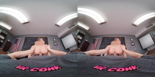 VR Conk Blonde Slut Emma Hix Fucks Only With Famouls Pilots VR Porn