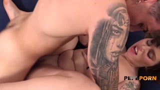 Broad assed Claire P gets surprised by a HOT FUCK with one of her favorite dudes