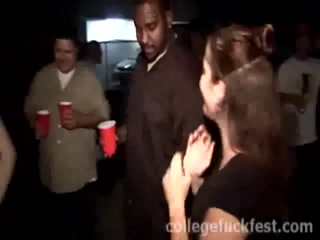 Slutty blonde teen sucks college cock