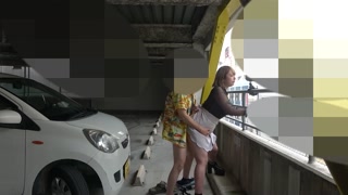 むちむち可愛い女子大生② 立体駐車場で露出生SEX