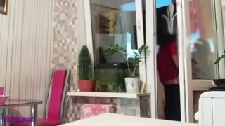 husband went to shower, wife without panties seduced friend