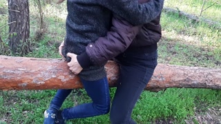 Cumming in clothes on a log - lesbian_illusion