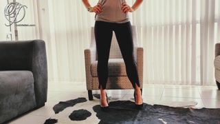 Secretary sex with my hot secretary in tight leggings, lingerie and high heels