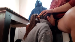 While my roommate was looking out the window and listening to music, my girlfriend was doing me