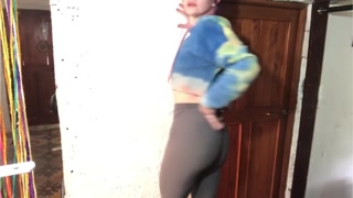 POV Girlfriend pisses herself for you! Pee desperation!