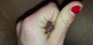letting cuckold out of his cage. Hard handjob cum denial