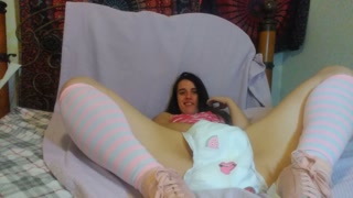 Cute SEXY ABDL Slutty XXX HAIRY Babygirl Adult Diaper PAWG Thick Thighs Self Diapers Giggling Posing