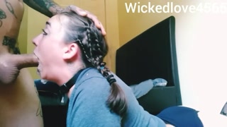 Hot messy deepthroat facefuck CUM IN THROAT (trailer)