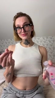 Blonde masturbates cock to her teacher