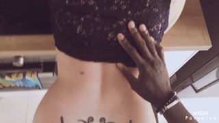 She is cooking, He can't resist to fuck his pawg Stepsis- intense amateur interracial sex - WP