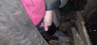 Me and my neighbor are hiding in an abandoned house to masturbate