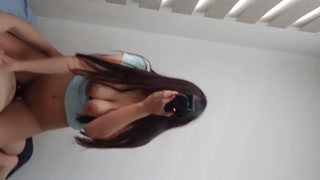 Schoolgirl 18+ shares a bed with me, the best ASS FUCK with perfect tits She won't stop moaning.