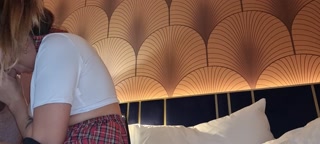Stepsister sucks stepbrother's cock for webcam.