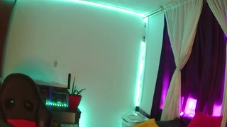 Horny schoolgirl with a skirt leaves the gamer chair impregnated with fluids while she masturbates
