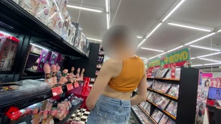 Extreme exposure at the adult shop