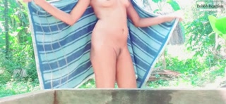 18+ Collage girl outdoor bath fun 2023