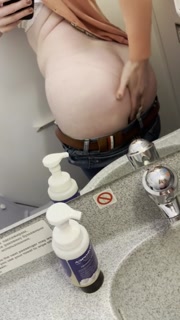 MILF wanks on the plane with big boobs and butt