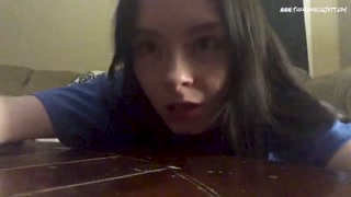 FREE 18yr Old Secret Slut Playing w/ My Pussy &amp; CUMMING All Over The Couch