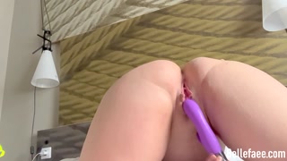 Thick Babe having an explosive orgasm with vibrator and buttplug