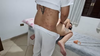 Anal sex with the doctor on the treatment table.