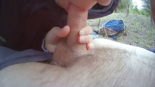 blow job in the woods with cum in mouth