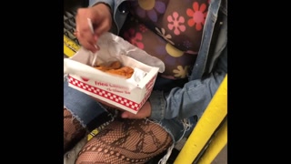 Changing in public into see through top in public