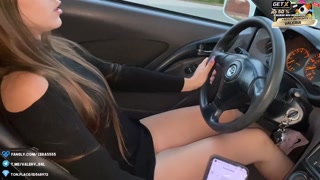 Cumming Hard in Public Drive thru with Lush Remote Controlled Vibrators(Lovense)