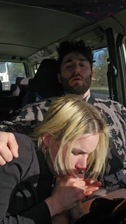 Car bj happy tasty cum in mouth