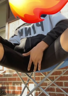 Freaky Lightskin Masturbates Outside While Smoking