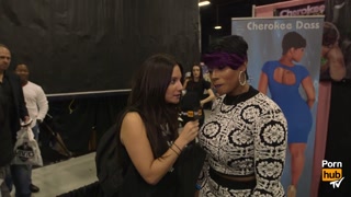 Asa Akira &amp; Cherokee D Ass at eXXXotica 2015 with Pornhub Aria PornhubTV