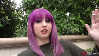 CUTE PETITE PUNK girl Val Steele EATS ASS POUNDED &amp; FACED w/ HUGE CUM SHOT!