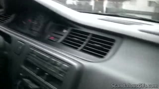 Naughty public teen whore sucks off dick