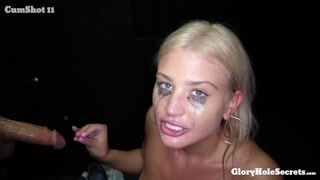 Hot Blonde Babe sucking strangers off