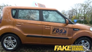 Fake Driving School big tits young hottie seduces the driver for early exam