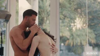 Bellesa - Petite Brunette Evelyn Claire Poses In Sexy Lingerie Ending Up In A Passionate Fucking