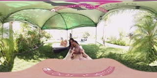 VR Bangers - [360°VR] Alix and Nadia suck and ride white cock by the pool