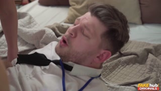 Sexy REDHEAD CUMS HARD on a fat cock in sneaky shop fuck - FAKEhub