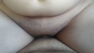 College girl with big boobs riding my cock and get creampie! No condom