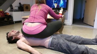 Mistress Snacks While Slave Cracks