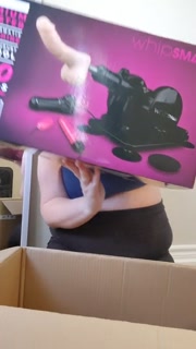 Unboxing my slutty milf day present