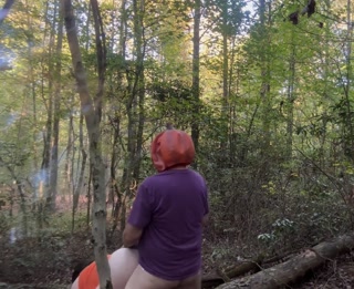 Princess Autumn and Mr. Jack O’Lantern meet in the woods.She sucks his stem and he spreads his seeds