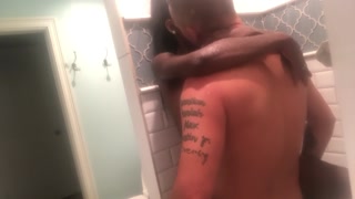 Hot steamy ebony shower sex
