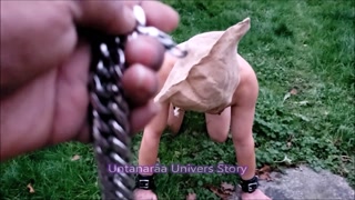 VOST engl - Collar of belonging for this naked and chaste inferior.