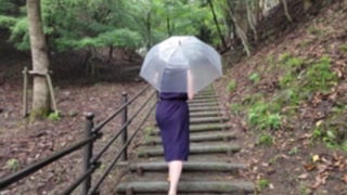 Naked walk masturbation in the rain park Part 2