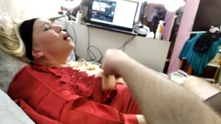 Charming mature woman in red, or hot fucking solo &amp; non-solo! dildo pounding, fucking, creampie!