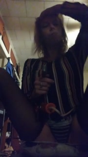 Natural blonde smoke's cigarette and bowls while jamming